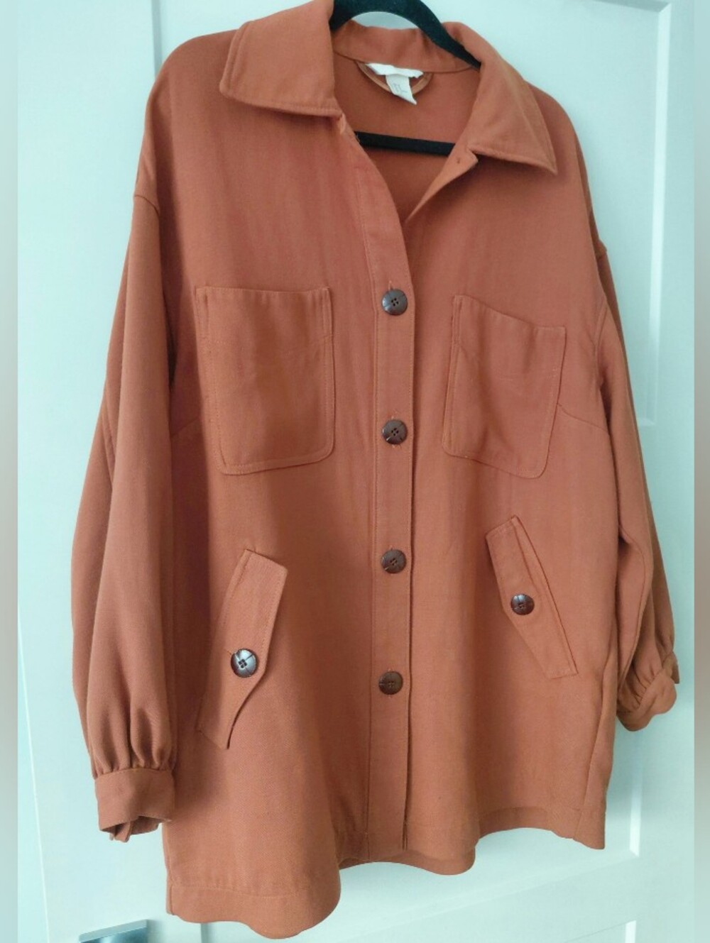 H&M Rust Button-Front Utility Shacket - Picture 5 of 6